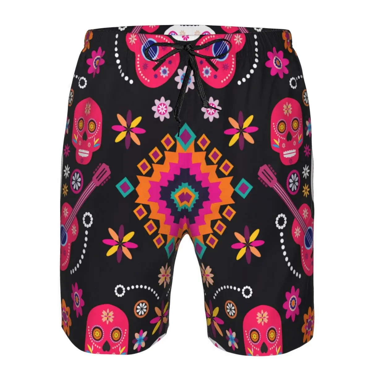 

Mens Swimming Shorts Swimwear Mexican Sugar Skulls And Flowers Men Trunks Swimsuit Beach Wear Boardshorts