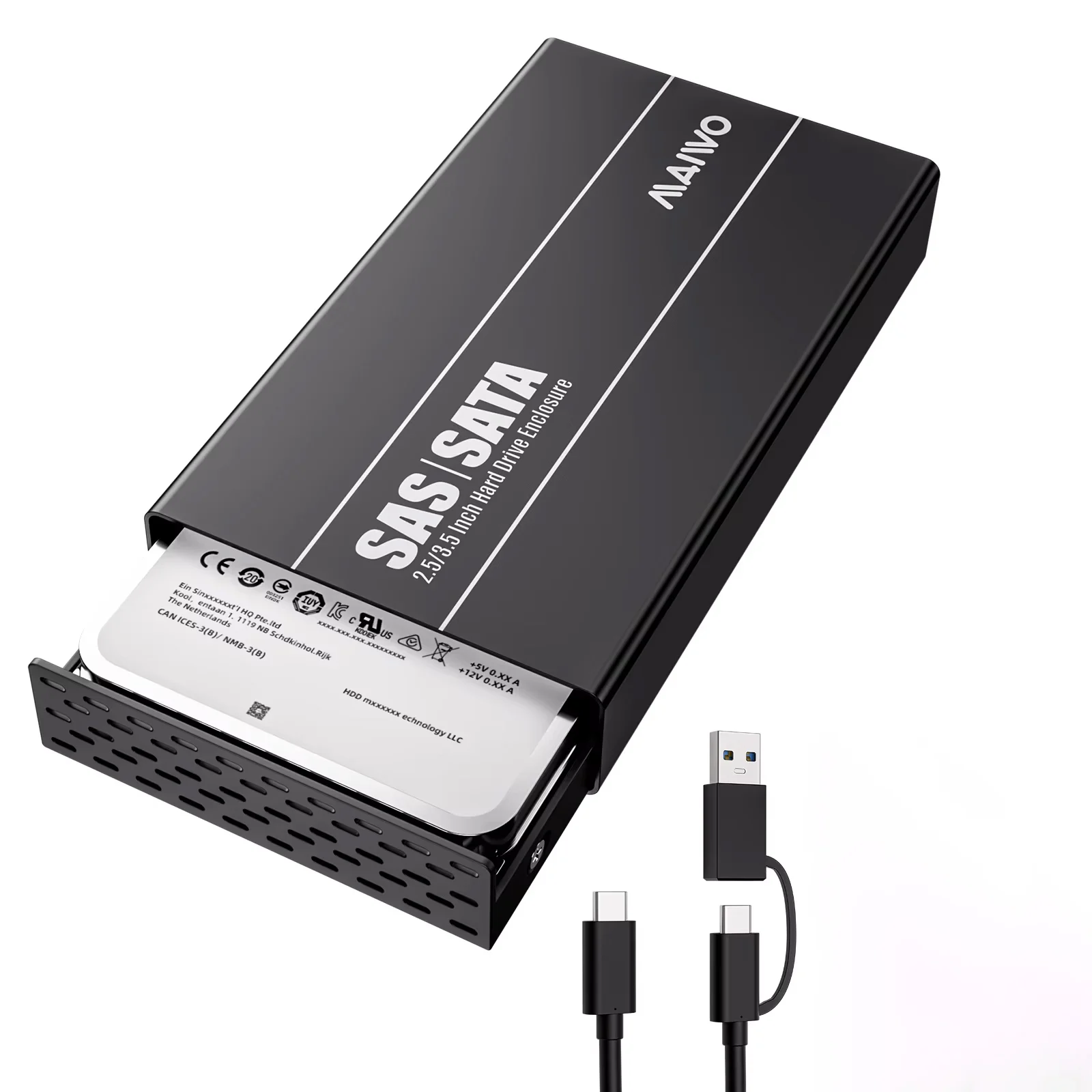 MAIWO 2,5/3,5 Zoll SAS/SATA Externes Festplattengehäuse SAS/SATA HDD-Gehäuse SATA zu Typ-C HDD-Dock Unterstützt Max. 30T HDD/SSD-Festplatten – Detail 8