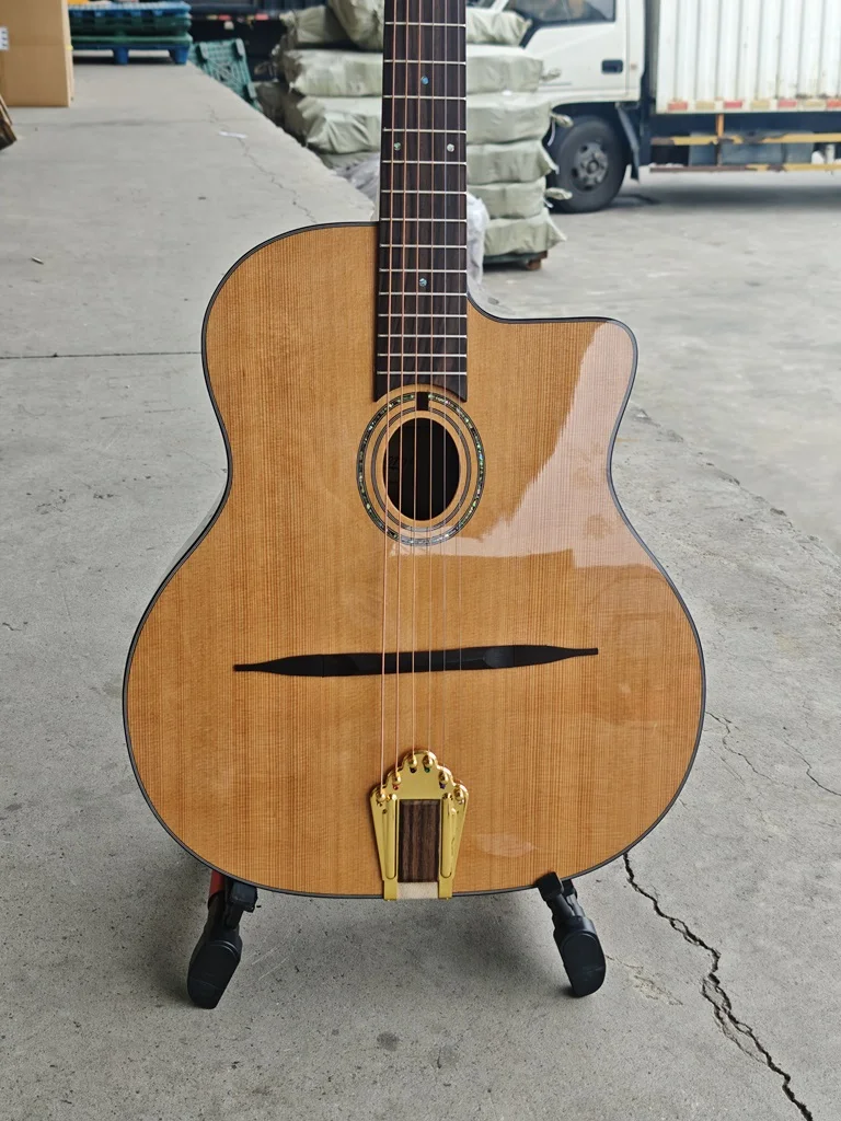 Aiersi Brand Professional Playable O-Hole Instrument, Gypsy Jazz Guitar,Cedar Top,Spruce Top