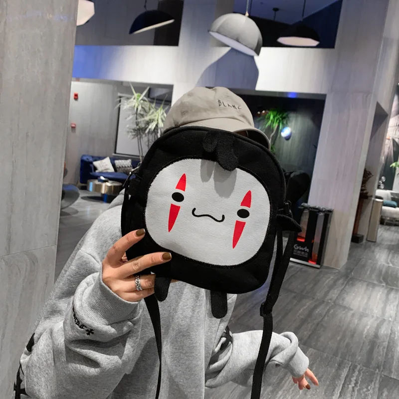 Women's Canvas Bag Korean Version Ugly Cute Monster Cartoon Canvas Messenger Bag