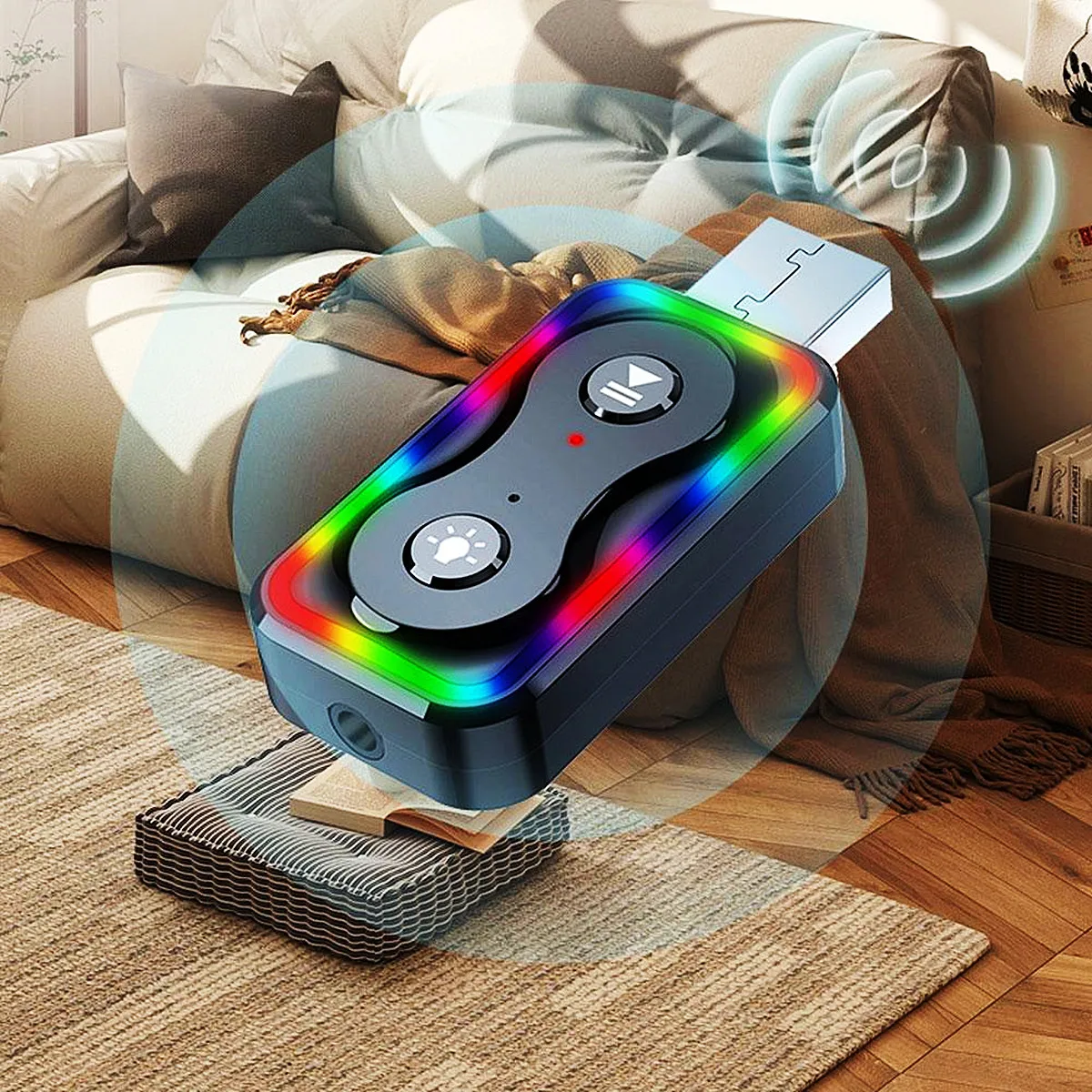 Q1 receptor transmissor 2in1 carro 3.5mm conversor de áudio sem fio música mp3 player adapterbluetooth-compatível para tv carro pc