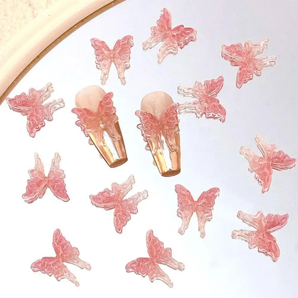 Nail Art Accessories Silver Nail Charms Resin Butterfly Nail Charms Diy Craft Project Manicure Accessories Phone Case for Women