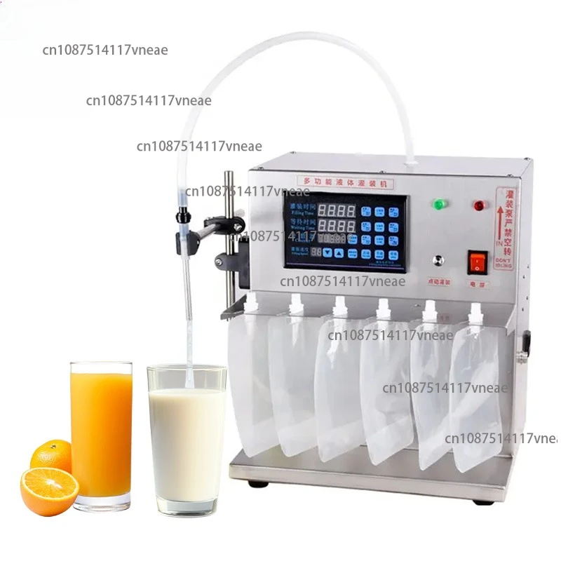 

Коммерческий чехол из нержавеющей стали для чая, масла, пива, спирта, йогурта, Doypack, полиэтиленовый чехол с насадкой, портативная электрическая машина для наполнения жидкостью с шестью головками