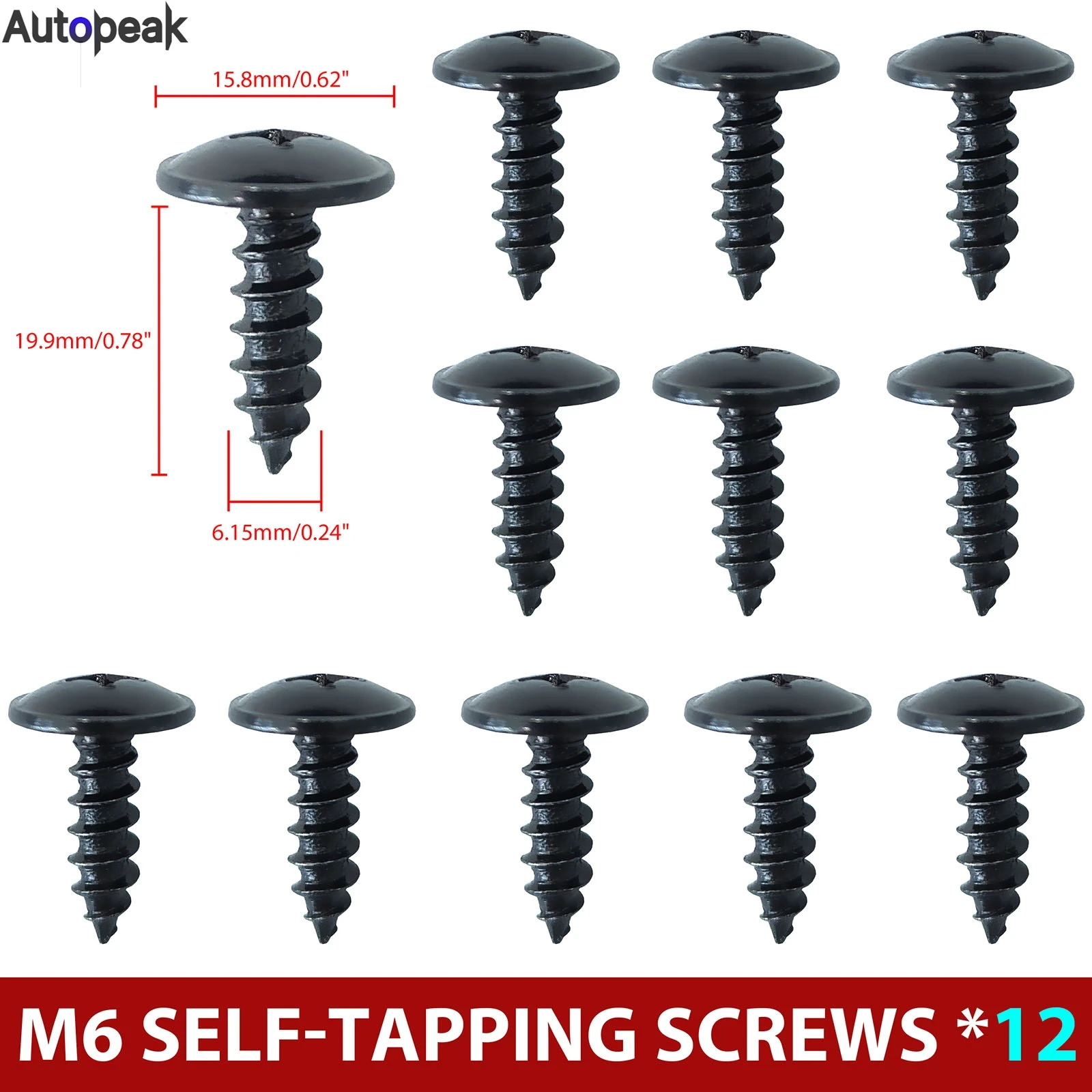 12pcs Universal Self-Tapping Screws Screw Bolts Car Mud Flaps Fender Liner Splash Guards Shield Bumper Cover For Toyota Nissan