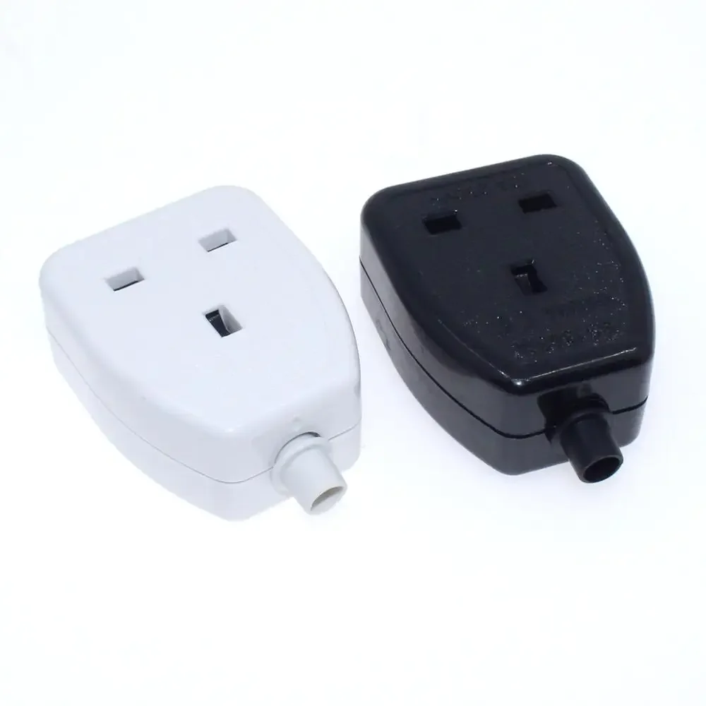 Картина 6: 13A 250V Британский стандарт гнездовой адаптер питания съемный шнур питания кабельный разъем белый/черный