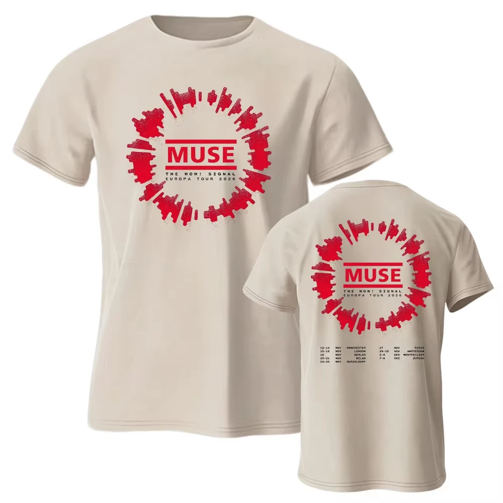 2026 Muse: Wow! Signal Tour T-shirt - Gender-neutral Streetwear, Designed By A Hip-hop Rock Band. Soft Men's T-shirt Y2k