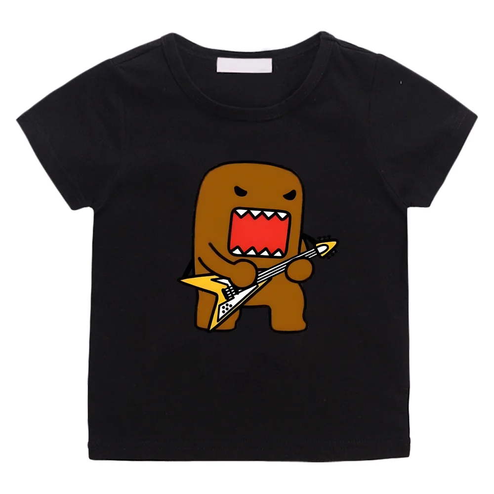 

Domo Children's T-shirts Kids Streetwear boys/girlsTop T Shirt Summer Fashion Unisex Girls Kawaii Round Neck Tshirts100% Cotton