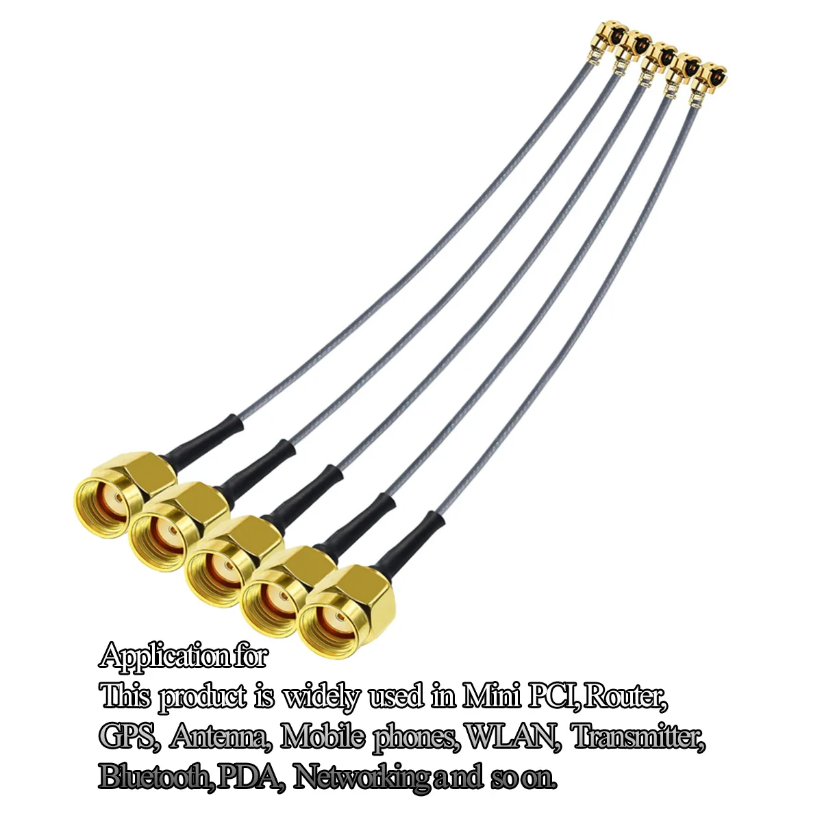 Grey IPX to SMA Cable SMA Female to  UFL Female RF WiFi Pigtail Cable 1.13mm Coaxial Coax Cable Low Loss 6inch (15cm) 5PCS