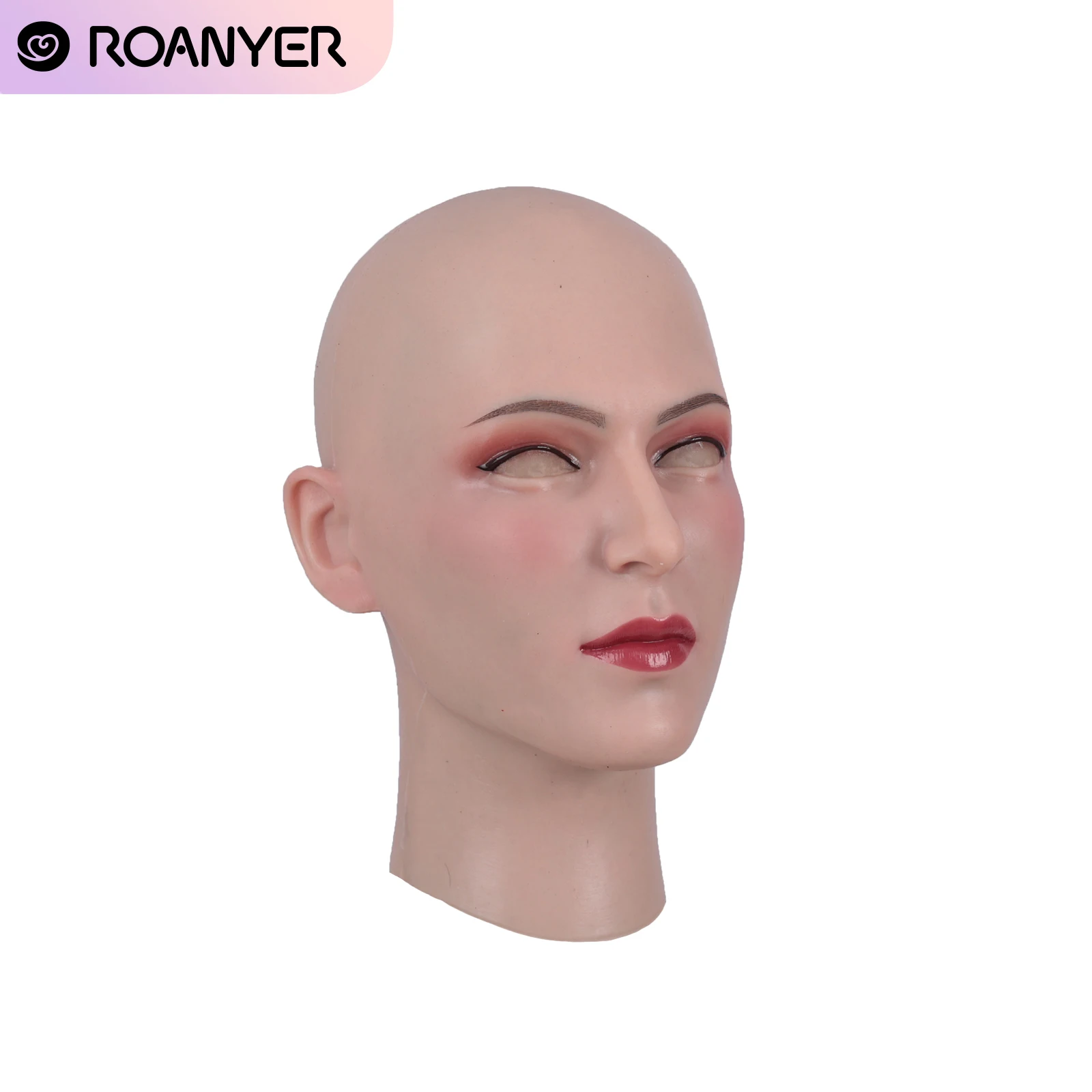 Roanyer Realistic Female Silicone Mask Vera with Regular Make-up for Crossdresser Transgender Drag Queen Halloween Party Cosplay