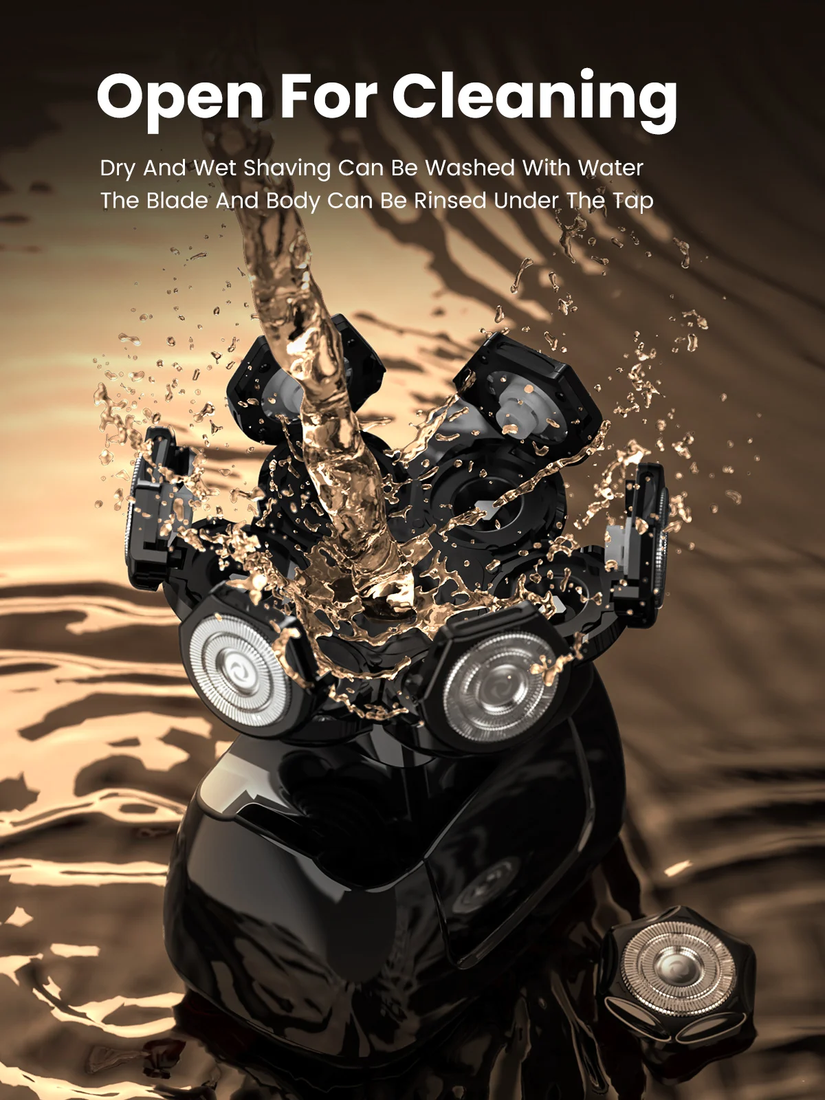 Sejoy 7D Bald Head Shaver 6-In-1 Multifunction Cordless Electric Clipper Men Trimmer with Stainless Steel Blades