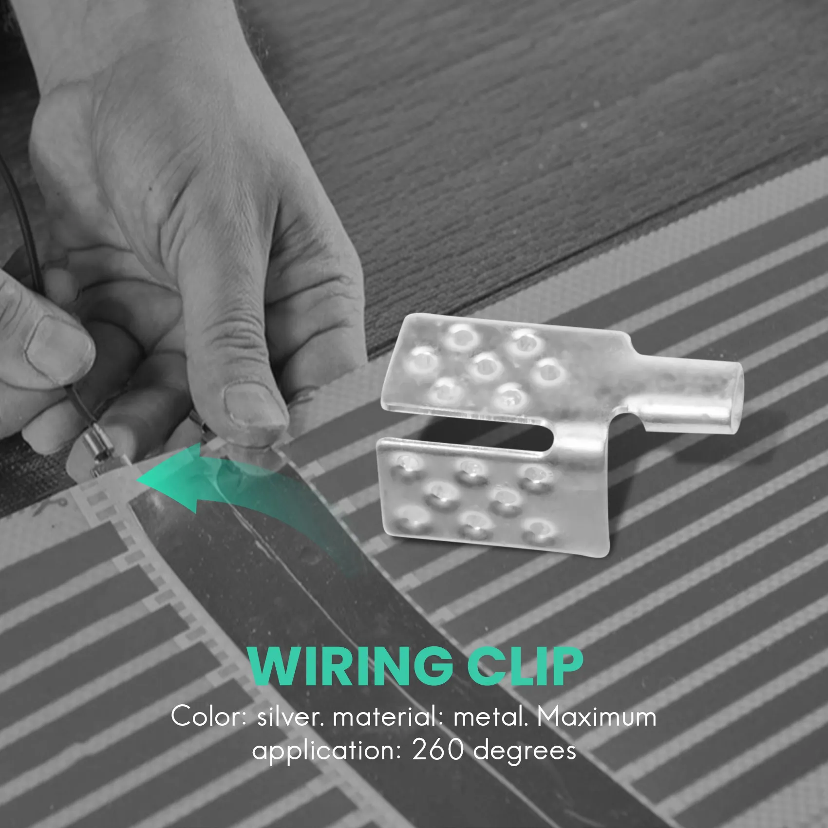 ACKOR 80 stuks Carbon Thermische Film Klem Connector, Warme Vloer Verkoperd Zilver Clip Accessoires, Vloerverwarming Film Klem