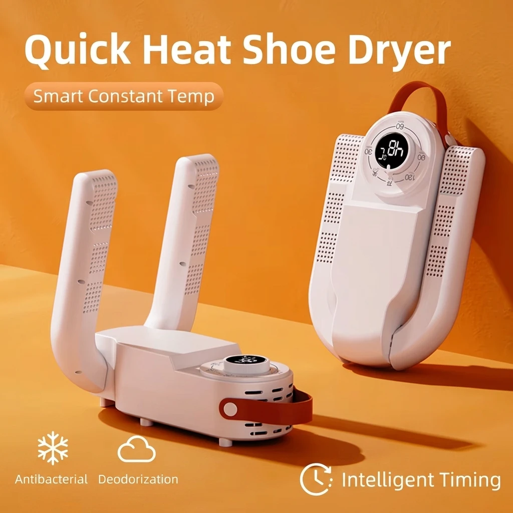 Smart Shoe Dryer with Intelligent Timer, Telescopic Adjustable Boot Warmer, Quick Drying Deodorizer & UV Sterilizer for Shoes