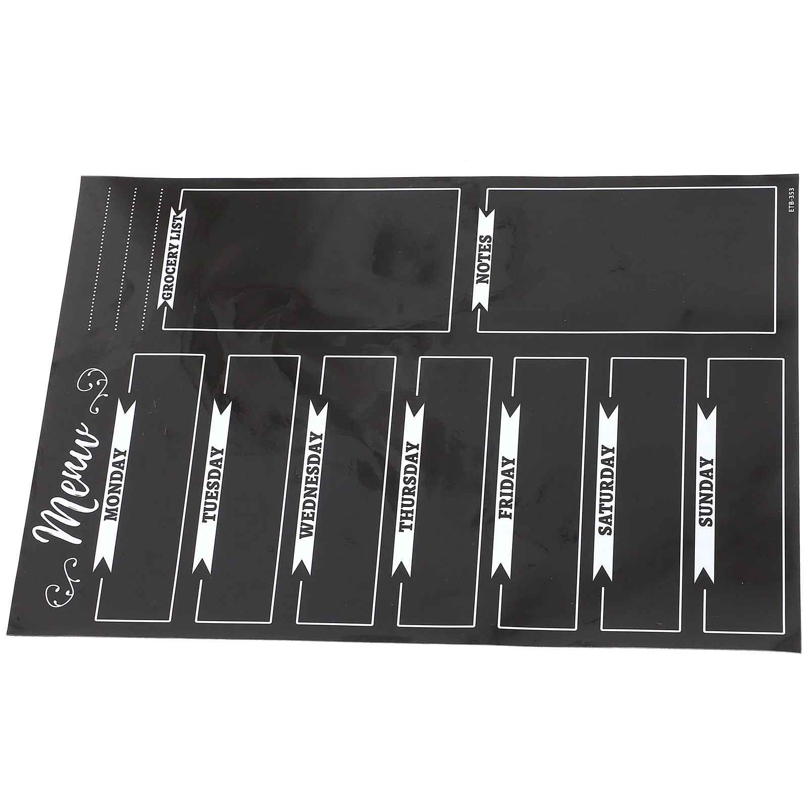 لوحة قائمة مغناطيسية للثلاجة، سبورة سوداء قابلة لإعادة الاستخدام، كتابة سلسة، مسح جاف، لوحة مسح جاف للمكتب المنزلي للثلاجة #4