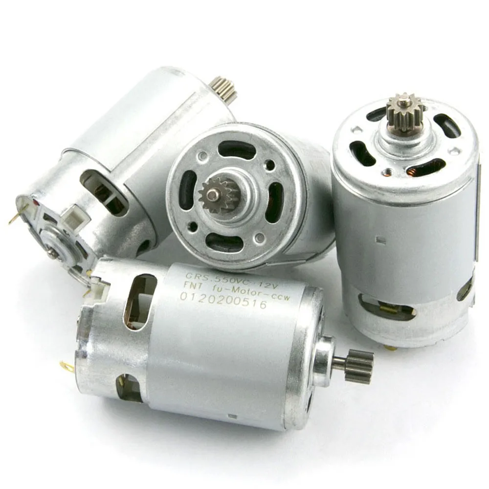 Moteur à balais pour mini scie à bois et tronçonneuse, accessoires d\'outils électriques, RS550 21V DC 9/11/12/14 dents 10.8/12/14.4/16.8/25V