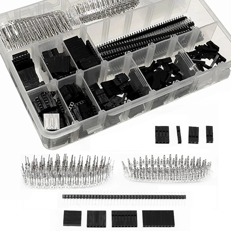 1450PCS 1P~10P DuPont Shell Kit 2.54mm with Pin Header DuPont Male Female Connector Shell Kit Single Row Needles 40Pin