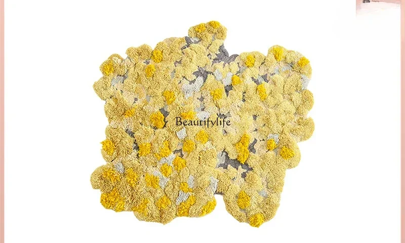 01Handmade casual corner round carpet irregular living room coffee table wool special-shaped bedside