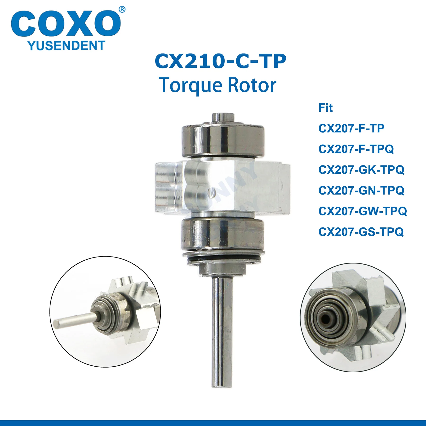 COXO Handpiece LED Dental, Handpiece kecepatan tinggi tombol Generator kepala torsi turbin udara 2/4 lubang cocok NSK KAVO