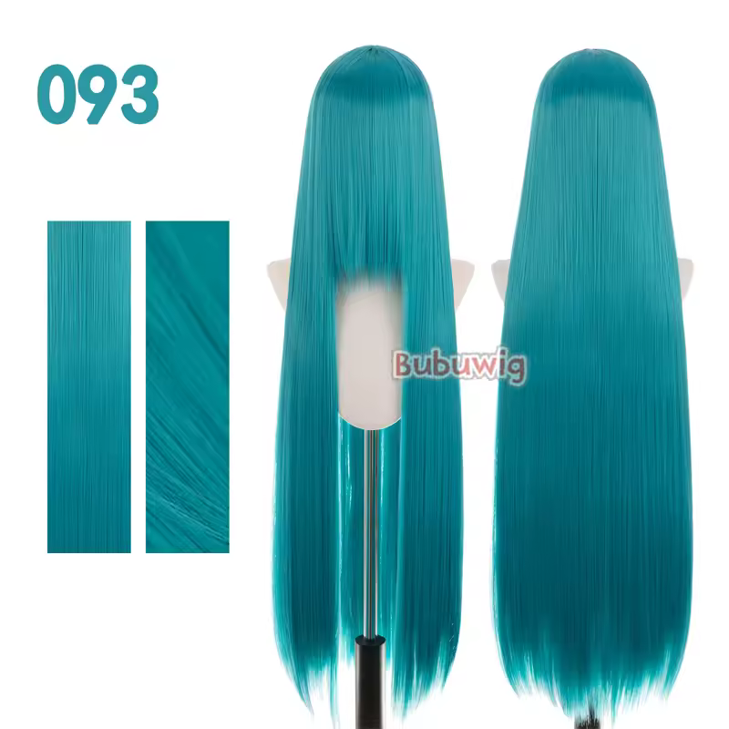 Bubuwig Synthetic Hair 100cm Long Straight Pure Color Cosplay Wigs Over 100 Colors Black White Red Blue Brown Wig Heat Resistant - Image 60