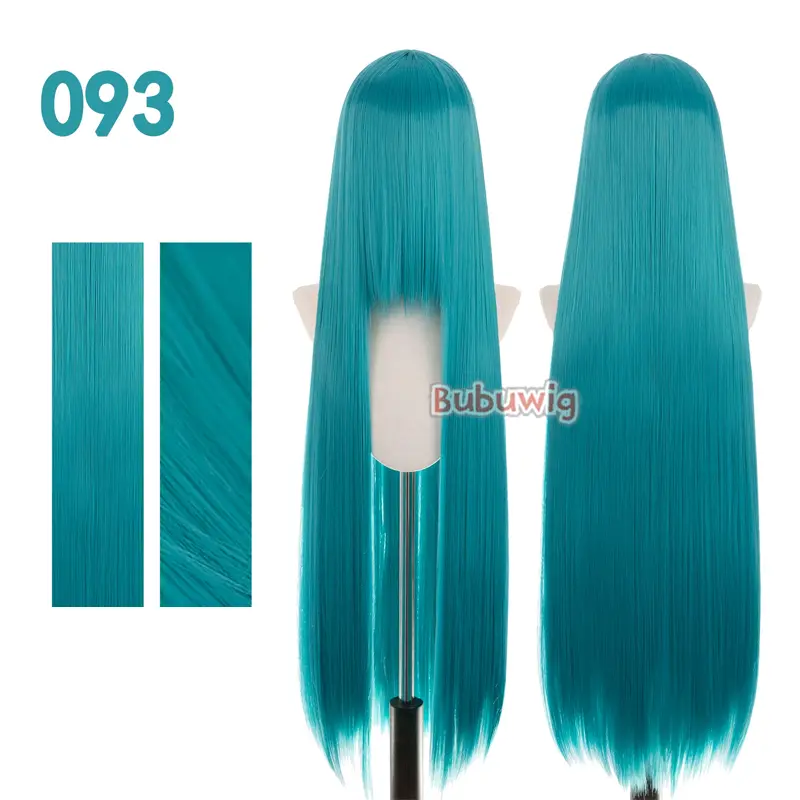Bubuwig Synthetic Hair 100cm Long Straight Pure Color Cosplay Wigs Over 100 Colors Black White Red Blue Brown Wig Heat Resistant - Image 60