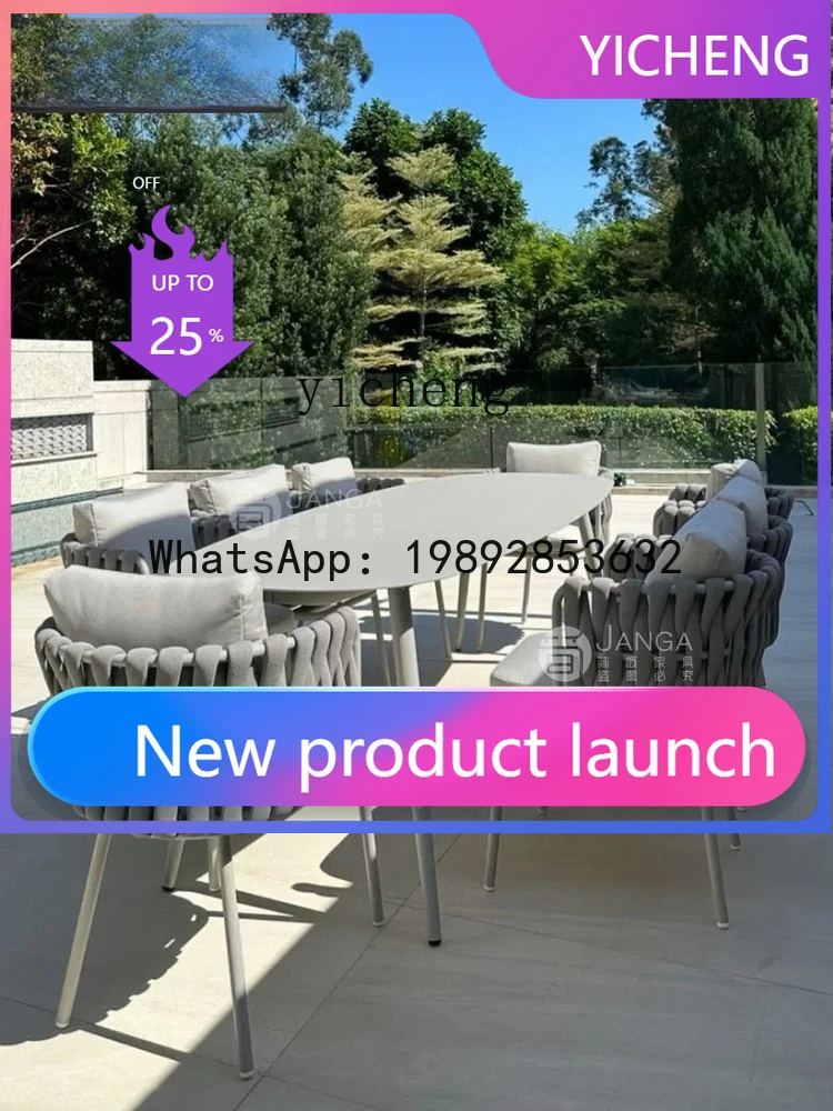 

Комплект мебели для патио x9: стол и стулья для открытых ресторанов, обеденный стол и стулья из каменной плиты, мебель для сада и балкона