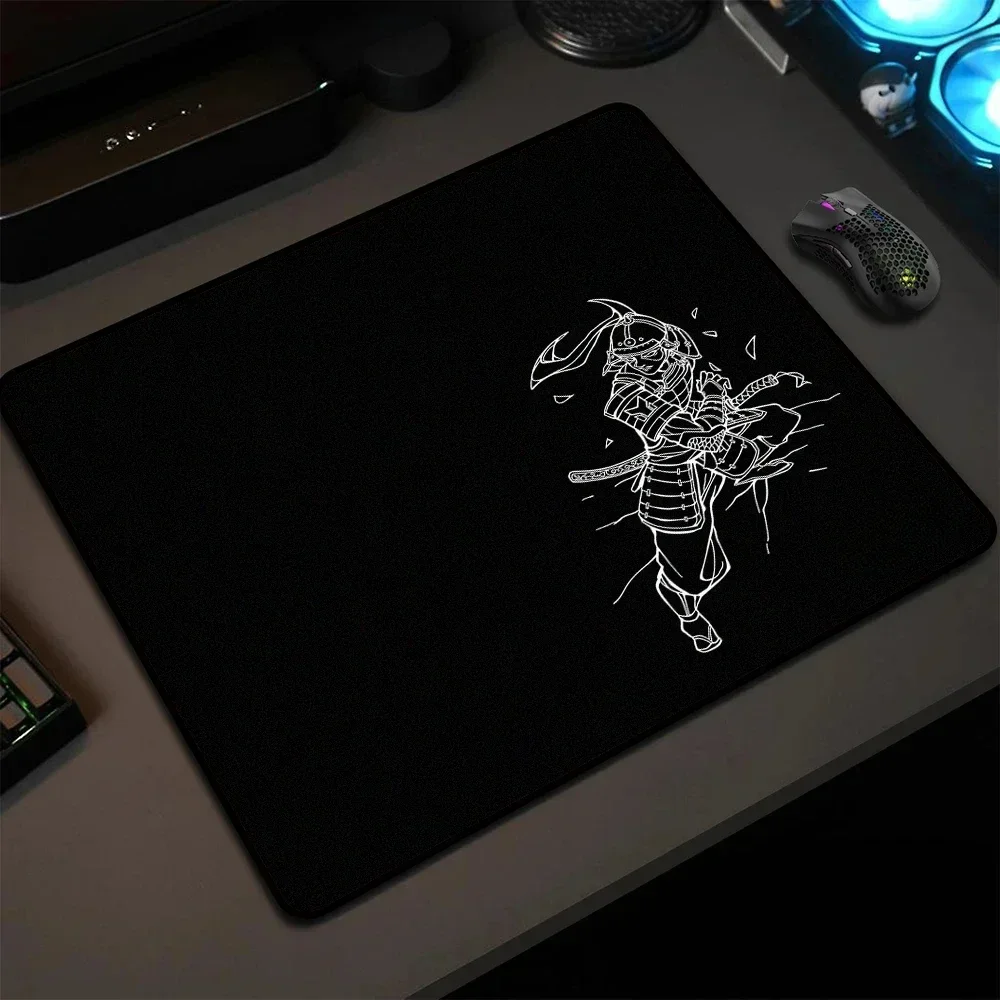 Kurosun Samurai Gaming Mouse Pad Small Gamer E-Sports Mice Mat High Elastic Non-slip Rubber Rug Black Table Cushion for Office