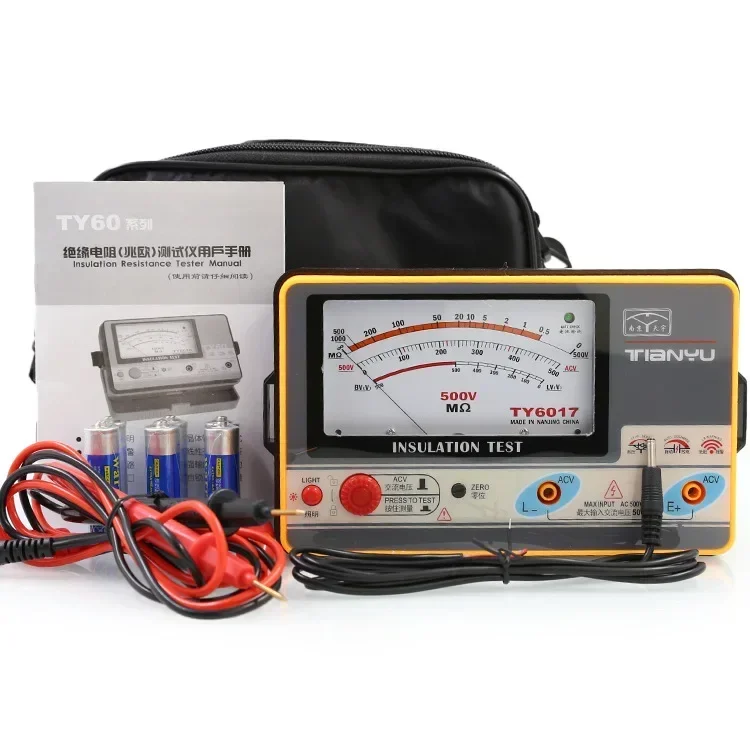 Pointer Multimeter Type Insulation Resistance Tester Megohmmeter Voltmeter 100-250-500-1000V Ground Resistance Meter