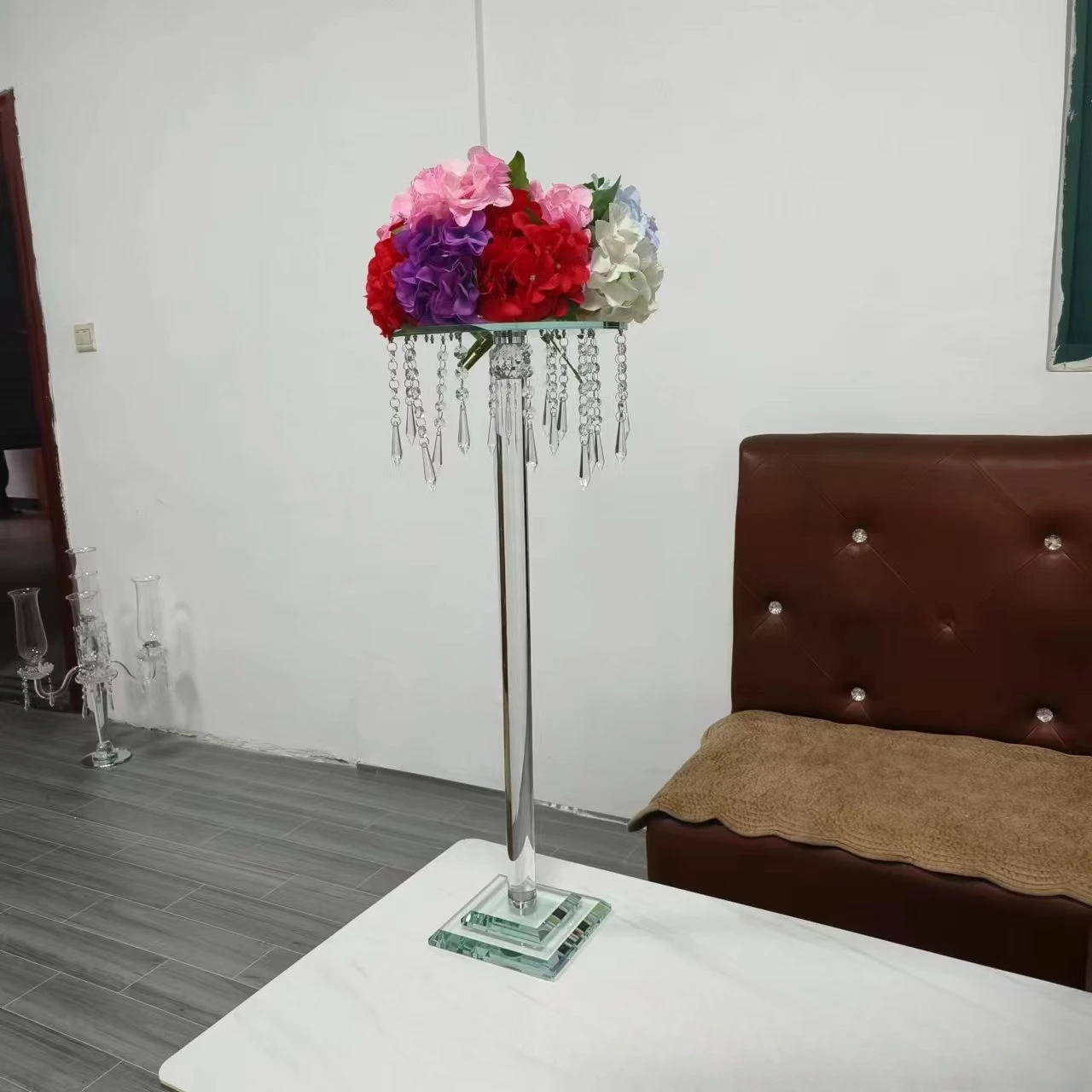 

Европейский реквизит для свадьбы, дня рождения, хрустальная подставка для торта, хрустальная подставка для цветов