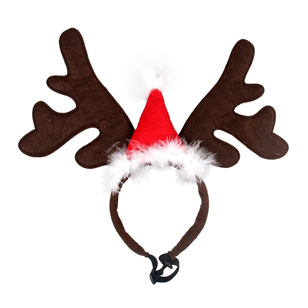 

Puppy Xmas Headwear Pet Deer Headband Dog Antlers Hat Hoop Christmas Spring Autumn