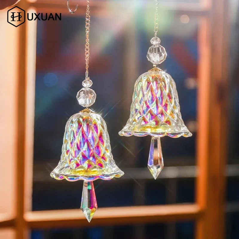 Rainbow Crystal Wind Chime Window Hanging Bell Glass Pendant Sun Catcher Christmas Decoration Home Decoration Garden Decoration