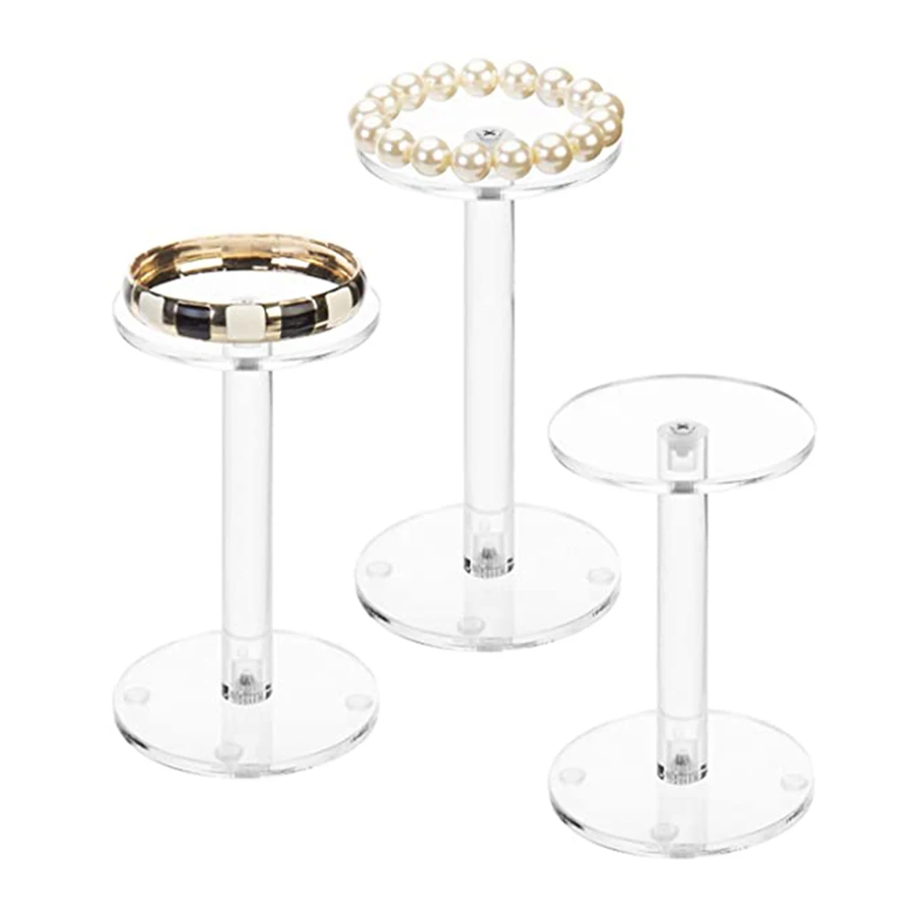 Clear Acrylic Pedestal Riser Round Stands Jewelry/Watch Display Storage Rack For Wedding  Decoration