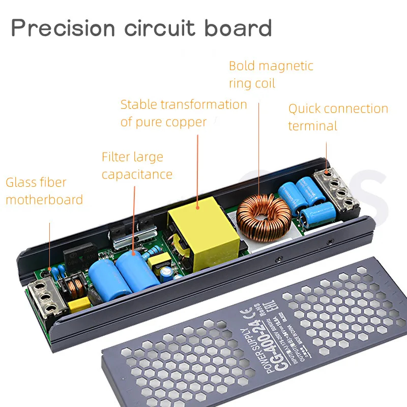 Ultrathin Power Supply AC 220V to 12V 24V Honeycomb Mute Lighting Transformers 60W 100W 200W 300W 400W LED Strip Power Supply