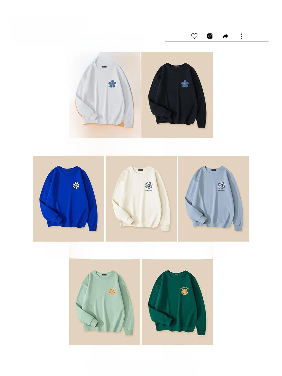 Jeanswest الأبيض هوديي المرأة ربيع الخريف طويلة Sve جولة Ne تي شيرت الكورية Sle عارضة فضفاضة تناسب القطن البوليستر مزيج