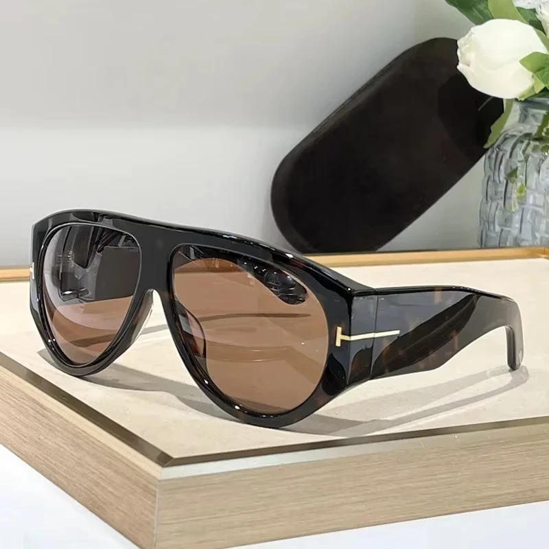 

Original Street Fashion Dark Tortoise Pilot Sunglasses for Female Classical Luxury Hip Hop Thick Acetate Solar Glasses Women