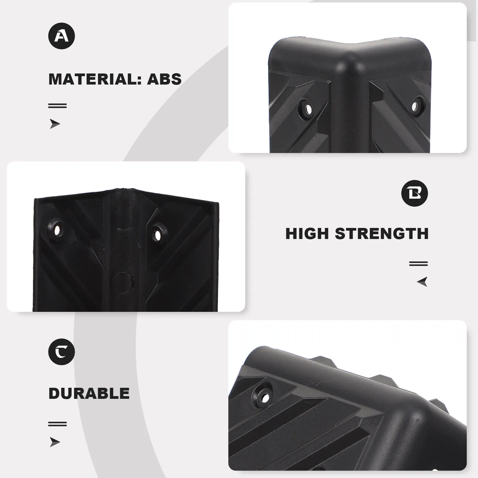

10 Sets Anti-Collision Protection Corners ABS Right Angle Corner Guards for Stage Speakers Furniture Cabinet Wrap Corner