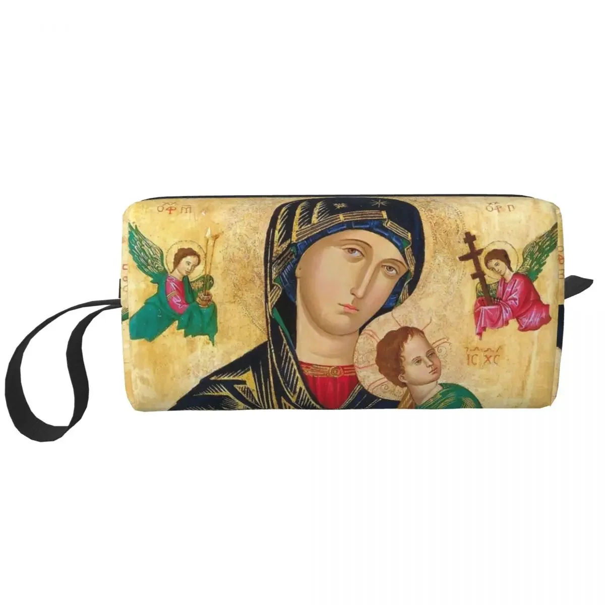 Our Lady Of Perpetual Help Fatima Large Makeup Bag Zipper Pouch Cosmetic Bags Virgin Mary Portable Toiletry Bag for Unisex