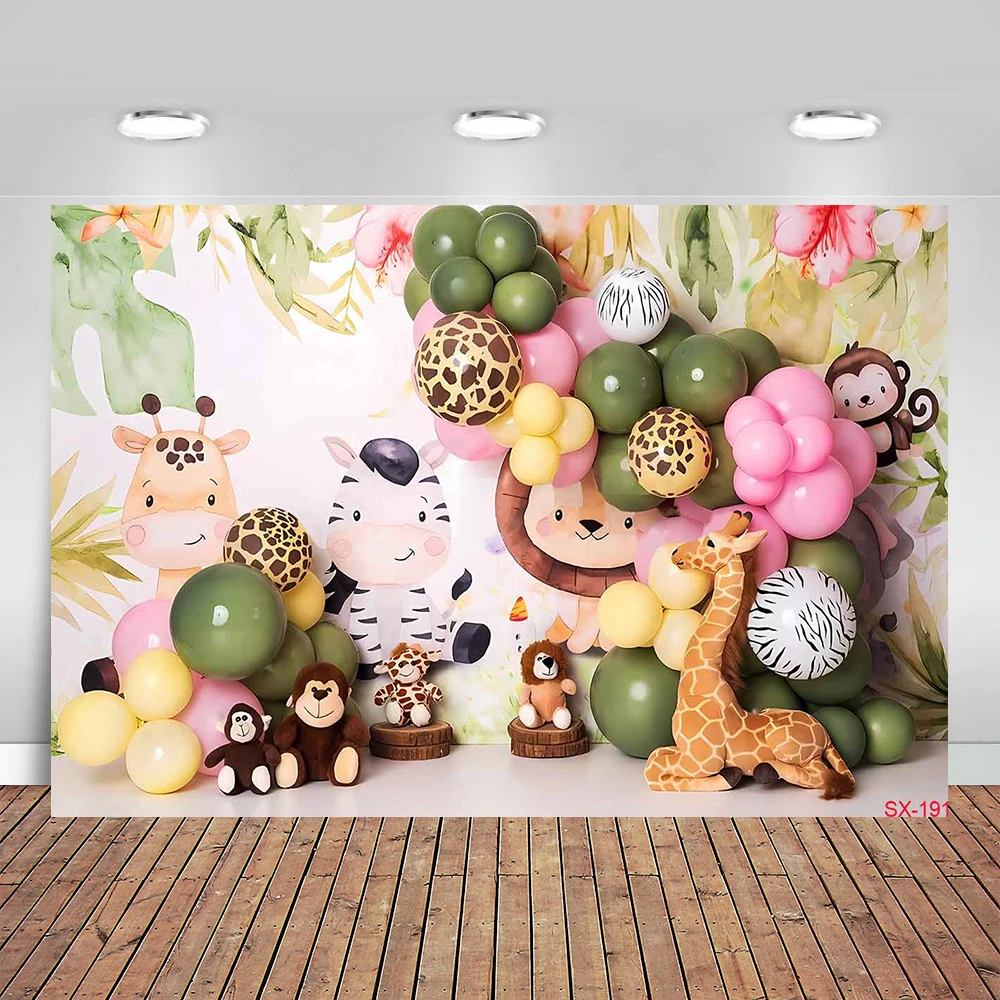 

Jungle Animals Backdrop Wild One Safari Jungle Party Decoation Birthday Decorations Baby Shower Boy Gril 1st Birthday Background