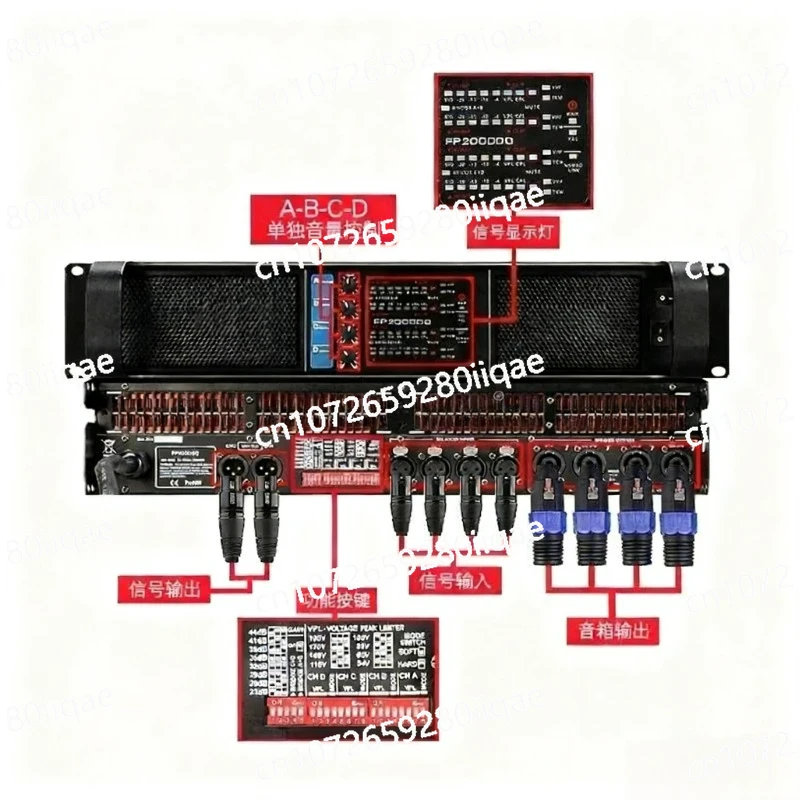 4-way FP20000Q 2350w*4 Channel Watt High-power Professional Amplifier for Audio System Amplifier