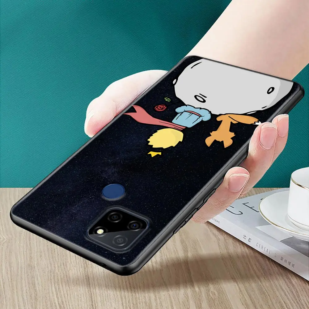 Little Prince Starry Sky Fox Phone Case For OPPO Realme 5 5S 6 7 7i 8 8i 9 9i 10 11 12 Pro Plus 5G 4G Case Black Cover Fundas