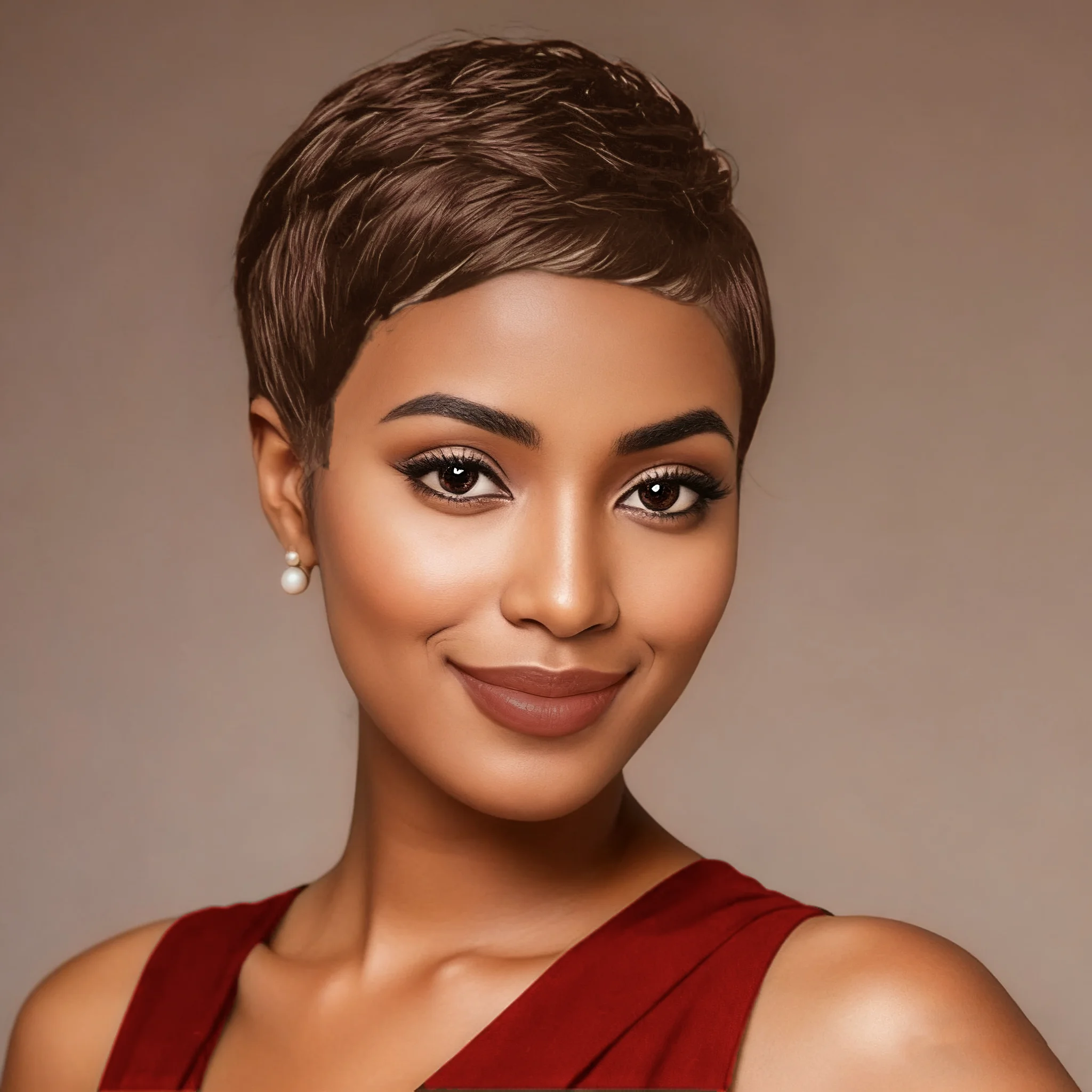 شعر مستعار قصير بقص عابث للنساء ذوات البشرة السمراء 1b/99J/4 # /30 #   شعر مستعار ملون مصنوع آليًا بالكامل