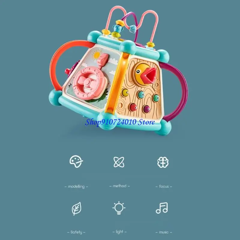 77HD Attività educativa Blocco giocattolo per bambini 7in1 Punti puzzle giocattolo con smistamento del colore stimolazione a