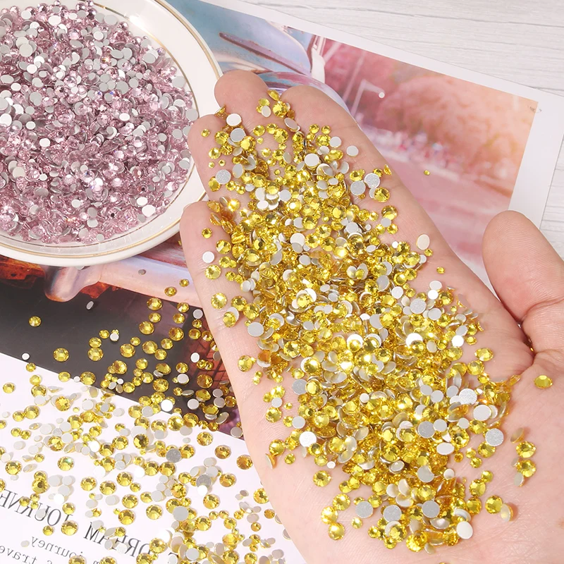 QIAO 1440pcs Mix-size Rhinestones Glitter Crystal Diamond Strass Flatback Stone Gems Nail Art Rhinestones Decorative Accessories