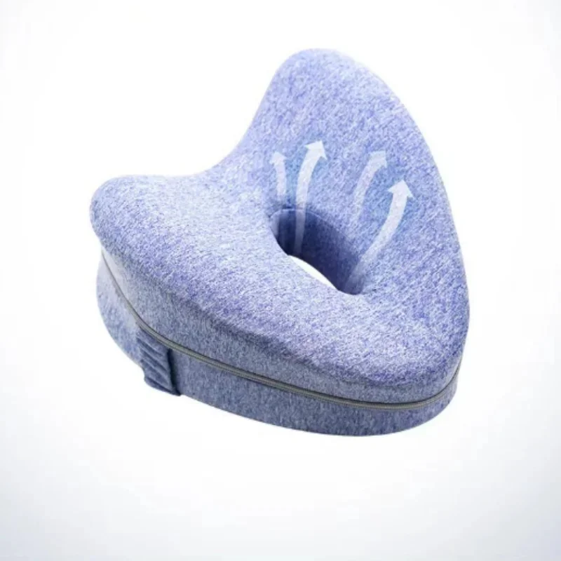 Heart Shaped Memory Foam Knee Pillow for Side Sleepers, Orthopedic Leg Positioner Pillow Relieves Hip Back Pain, Washable Cover