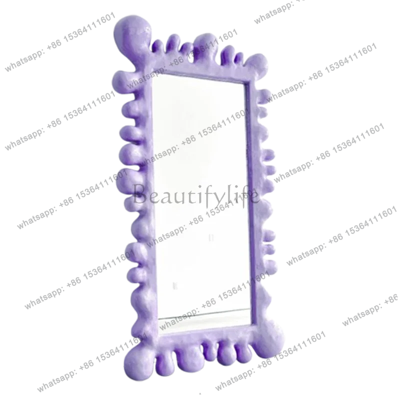 

Nordic Full Length Mirror Purple Clothing Store Cute Luxury Art Mirror Bedroom Floor Hallway Espejos Decorativos Room Decoration