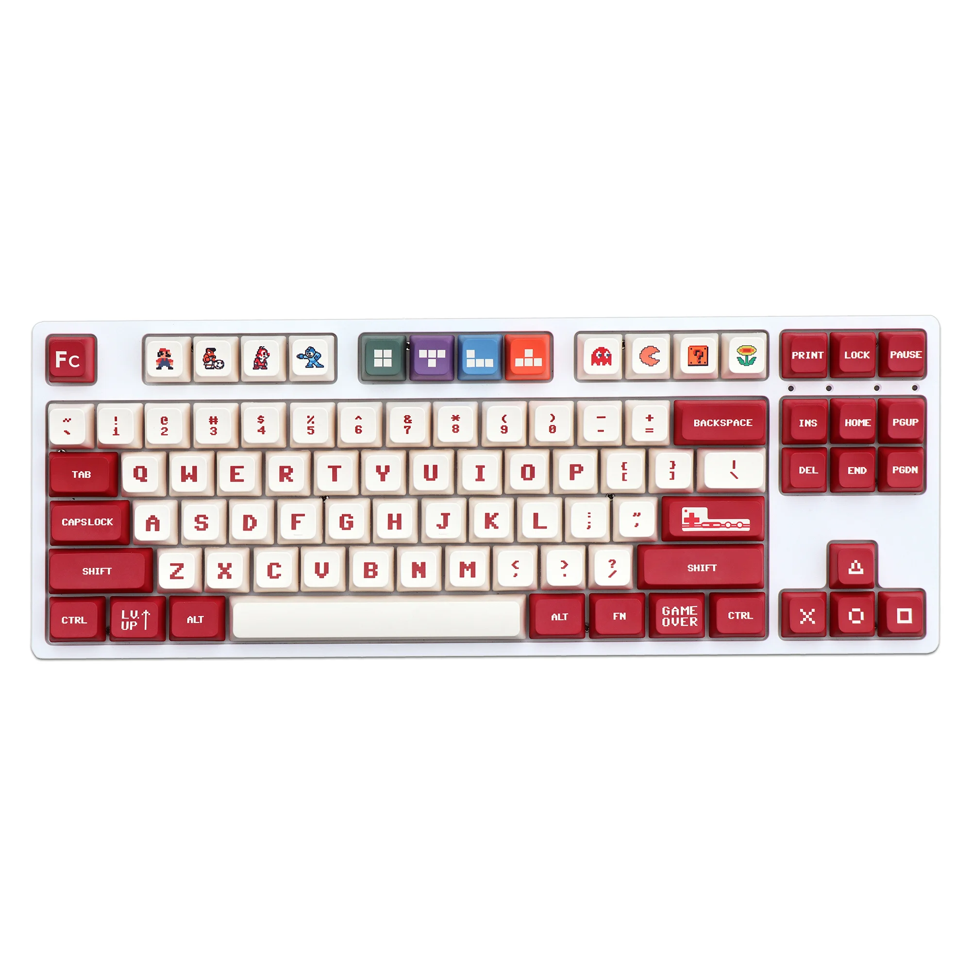 06-tasten/set Famicom FC Keycaps PBT Dye Subbed Key Caps für MX Switch mechanische Tastatur WDA-Profil-Tastenkappe für 68 84 87 104