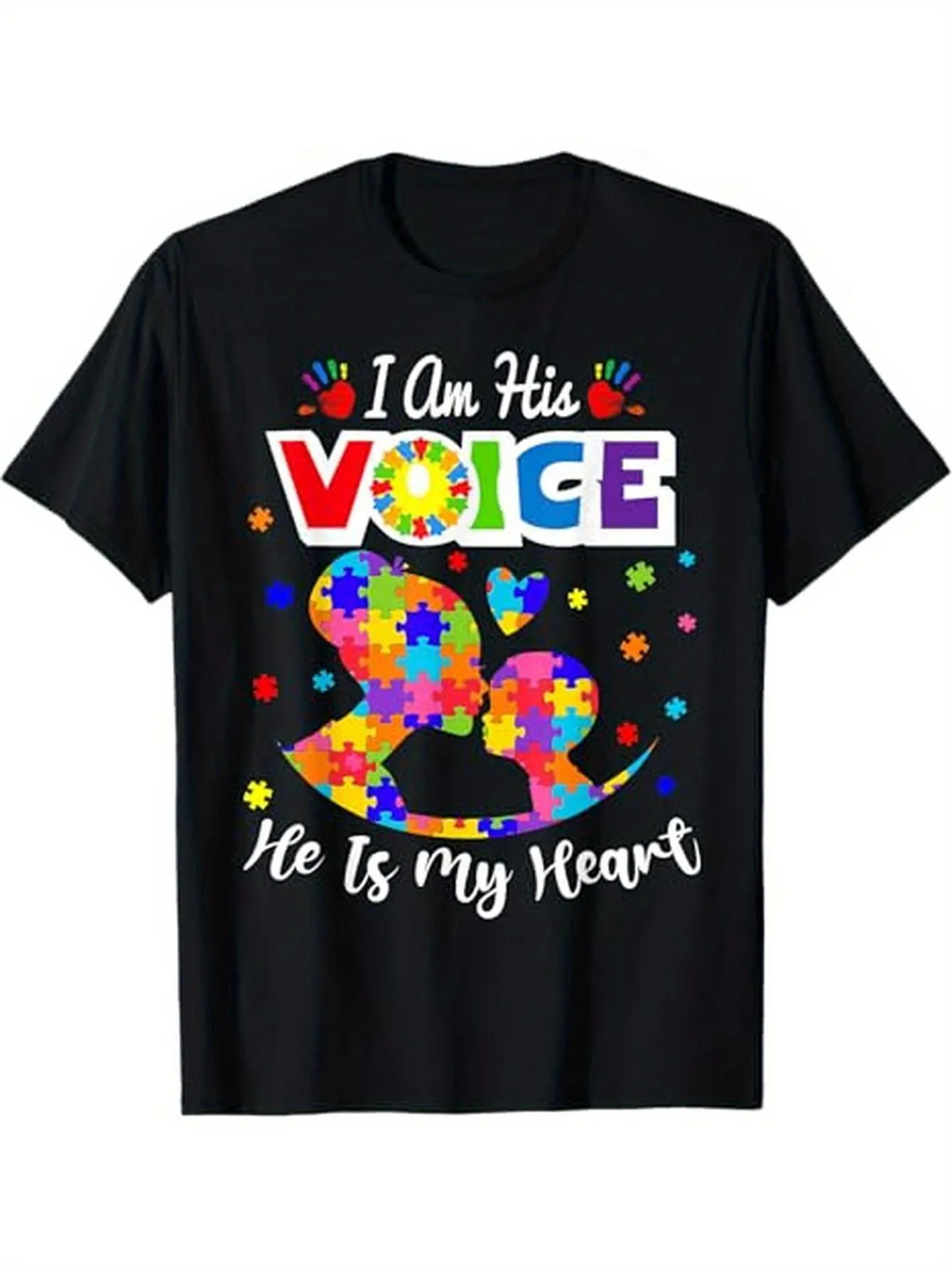 

LocalAutism Mom "I'm His Voice He Is My Heart" Awareness T-Shirt