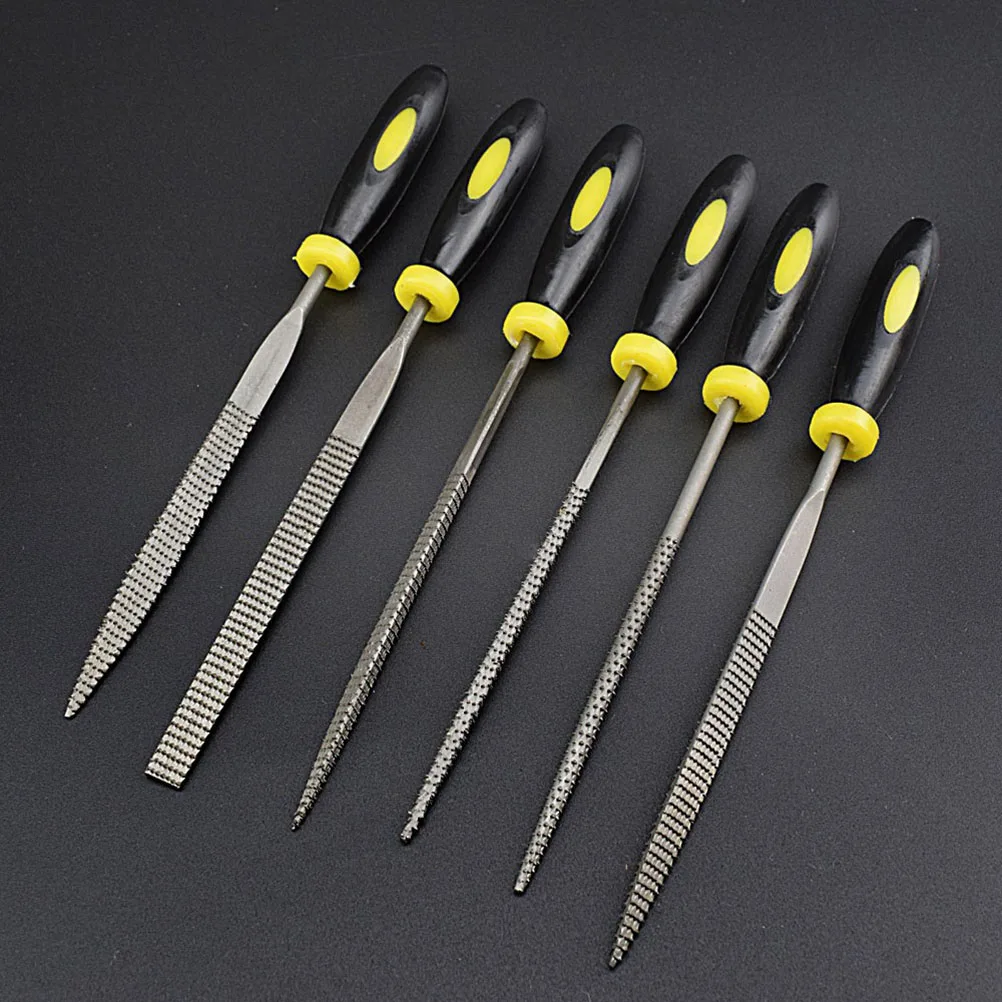 Wood Rasp Set 6pcs Carpenter 5x140mm File Carving Tools Double Riffler Tool
