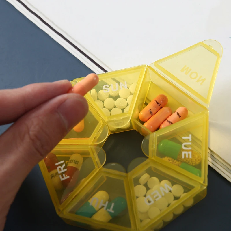 7 Days Pill Box Weekly Tablet Holder Portable Travel Mini Pill Case Medicine Storage Medicine Organizer Pill Container Home