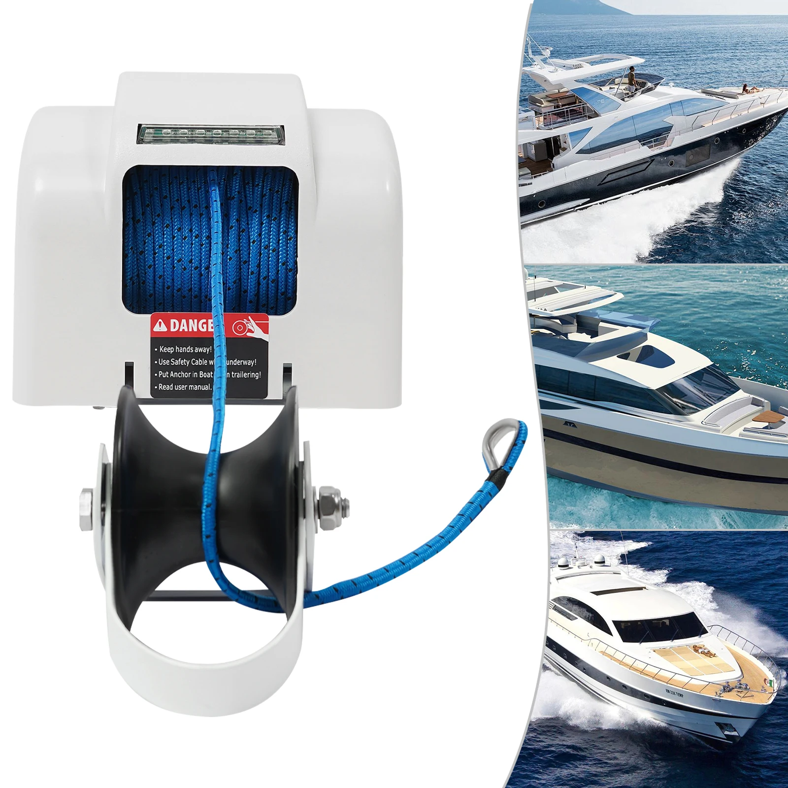 12V Electric Anchor Winch, Electric Windlass Anchor Winch Marine W/Wireless Remote
