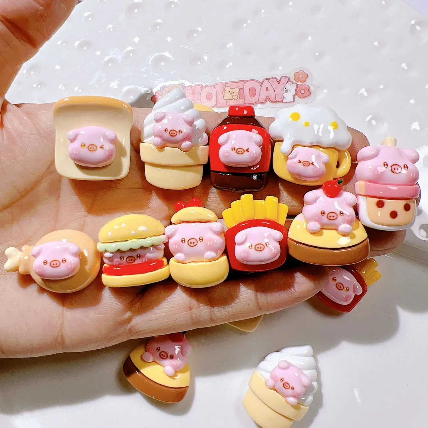 10pcs Cute Food Pig Themed Magnetic Fridge Stickers Set - Vibrant DIY Decor, Colorful Decorative Magnet for Kitchen
