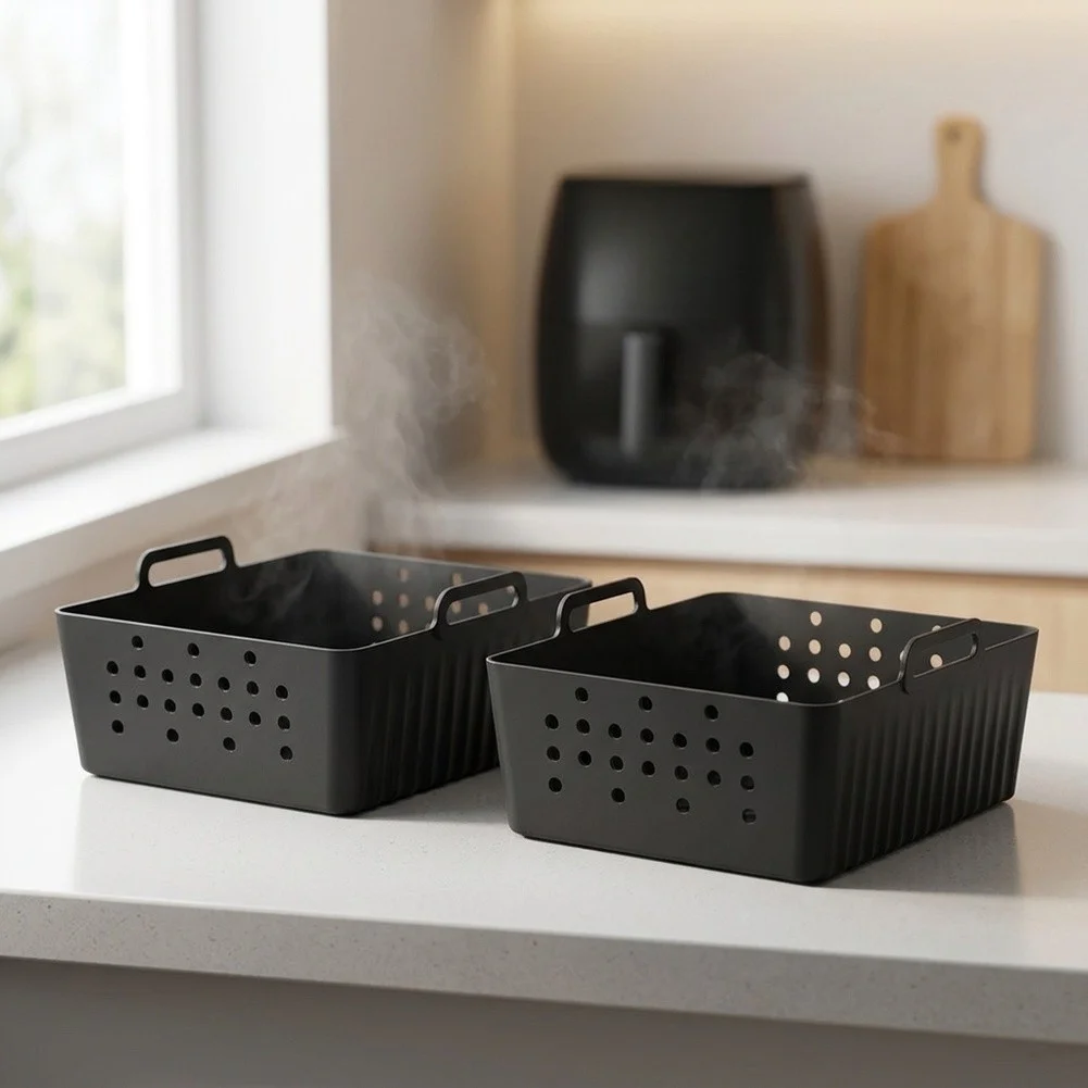 Reusable Silicone for liner 2 Pack for SL400 SL401 Air Fryers Featuring Perforated and Elevated Texture for Uniform Heating